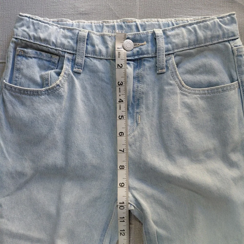 Old Navy High Rise Baggy Wide Leg Built In Tough Jeans Youth 12 Light Wash Denim